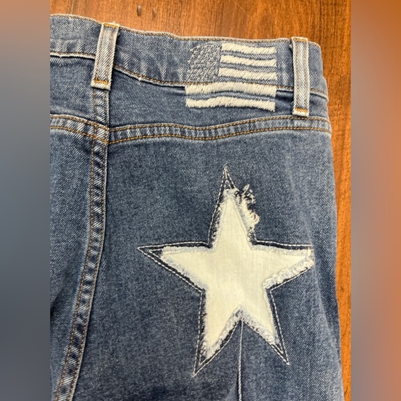 REVICE Star Burnout Jeans Size 26 Stars Flag High Rise Patriotic Stretch LA EUC - Picture 10 of 15